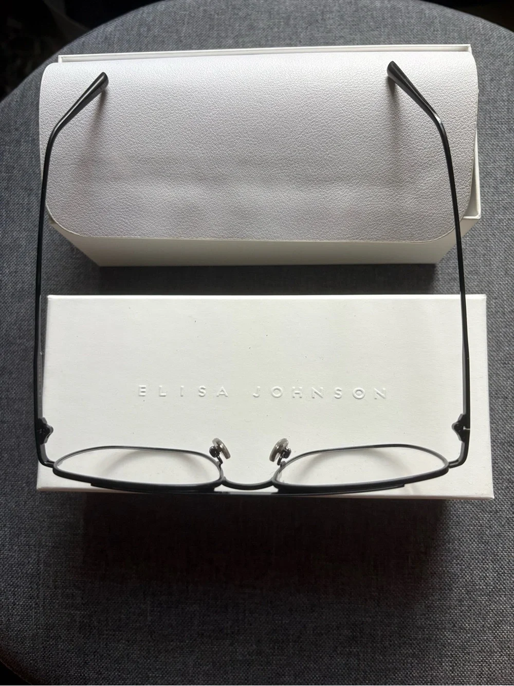 Elise Johnson Jane style Sleek Black Metal Aviator Glasses